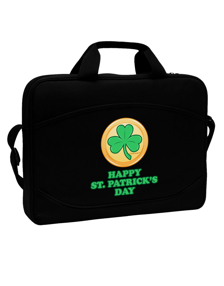 Shamrock Button - St Patrick's Day 15&#x22; Dark Laptop / Tablet Case Bag by TooLoud-Laptop / Tablet Case Bag-TooLoud-Black-Davson Sales