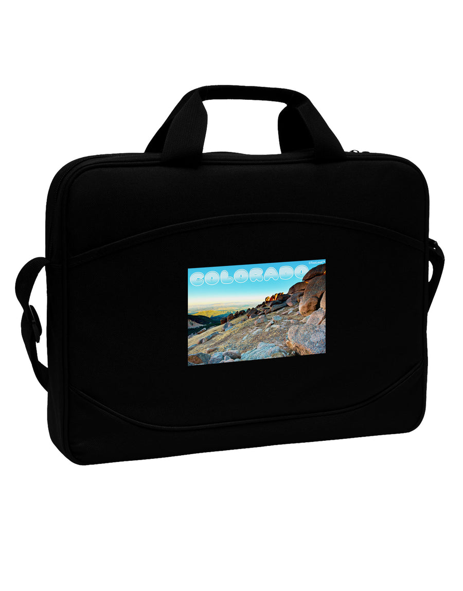 CO Rockies View with Text 15&#x22; Dark Laptop / Tablet Case Bag-Laptop / Tablet Case Bag-TooLoud-Black-15 Inches-Davson Sales