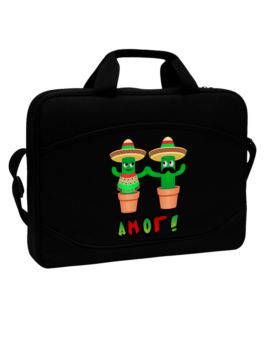 Fiesta Cactus Couple Amor 15&#x22; Dark Laptop / Tablet Case Bag by TooLoud-Laptop / Tablet Case Bag-TooLoud-Black-White-15 Inches-Davson Sales