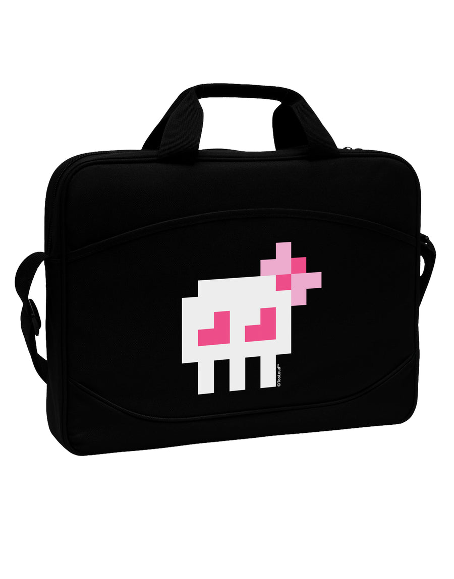 Retro 8-Bit Skull with Pink Bow 15&#x22; Dark Laptop / Tablet Case Bag by TooLoud-Laptop / Tablet Case Bag-TooLoud-Black-Davson Sales