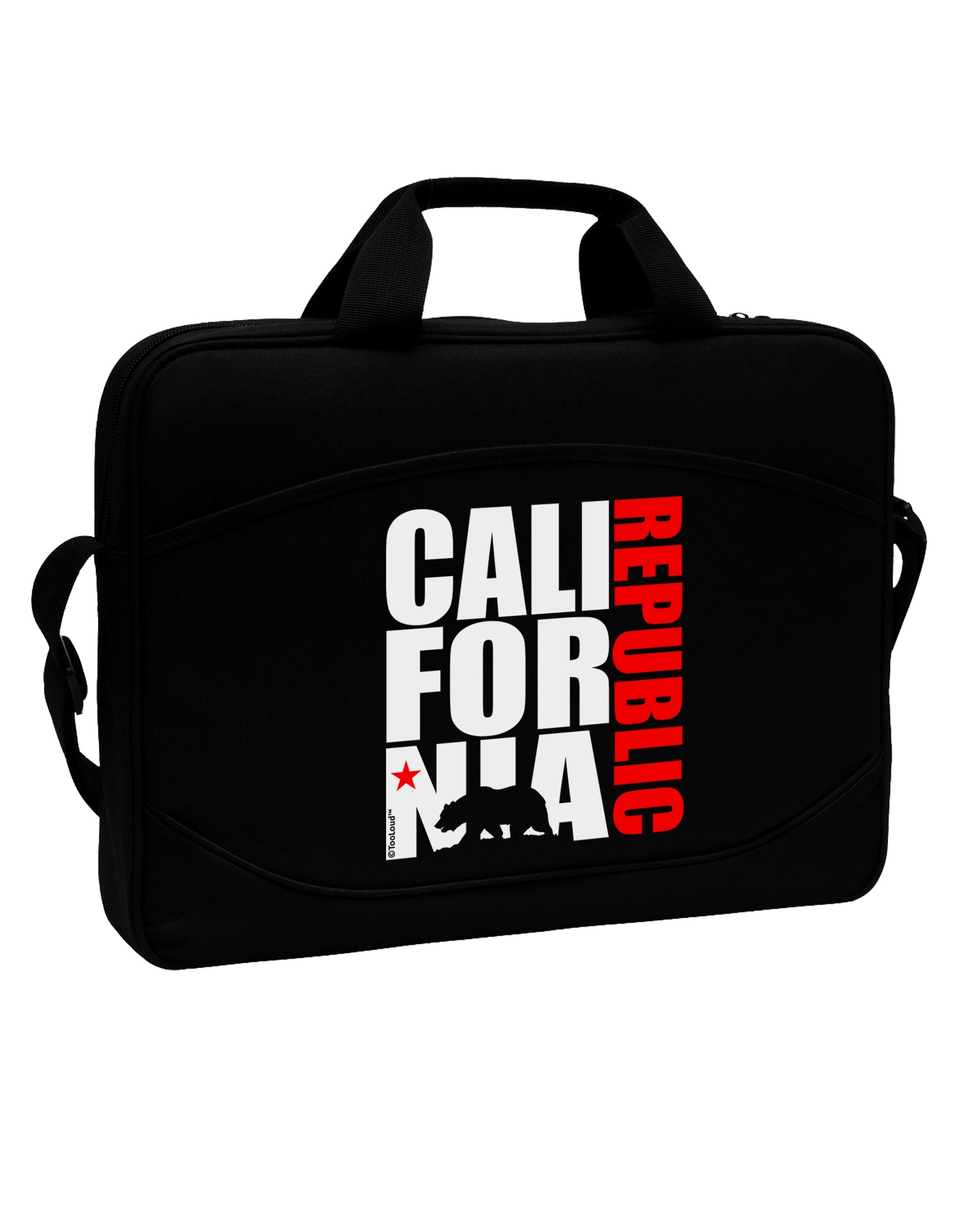 California Republic Design - California Red Star and Bear 15&#x22; Dark Laptop / Tablet Case Bag by TooLoud-Laptop / Tablet Case Bag-TooLoud-Black-Davson Sales