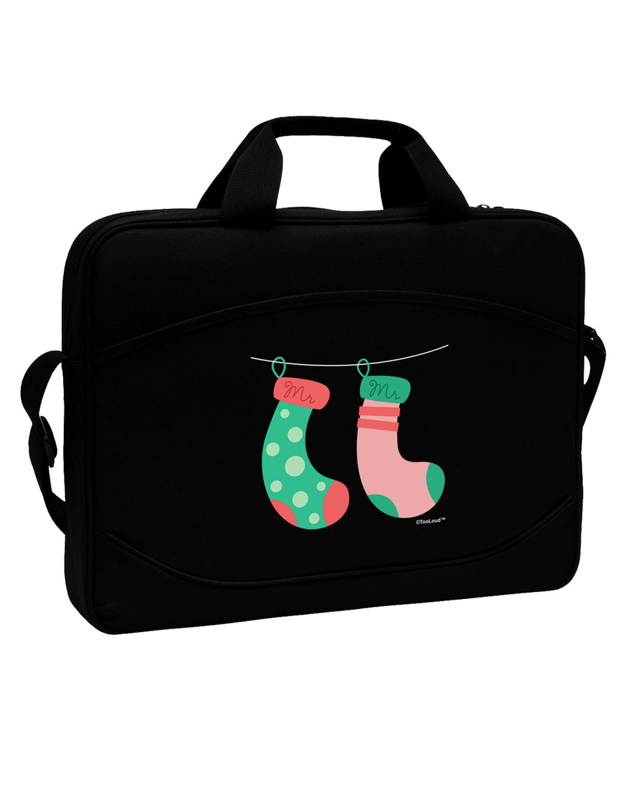 Cute Mr and Mr Christmas Couple Stockings 15&#x22; Dark Laptop / Tablet Case Bag by TooLoud-Laptop / Tablet Case Bag-TooLoud-Black-Davson Sales