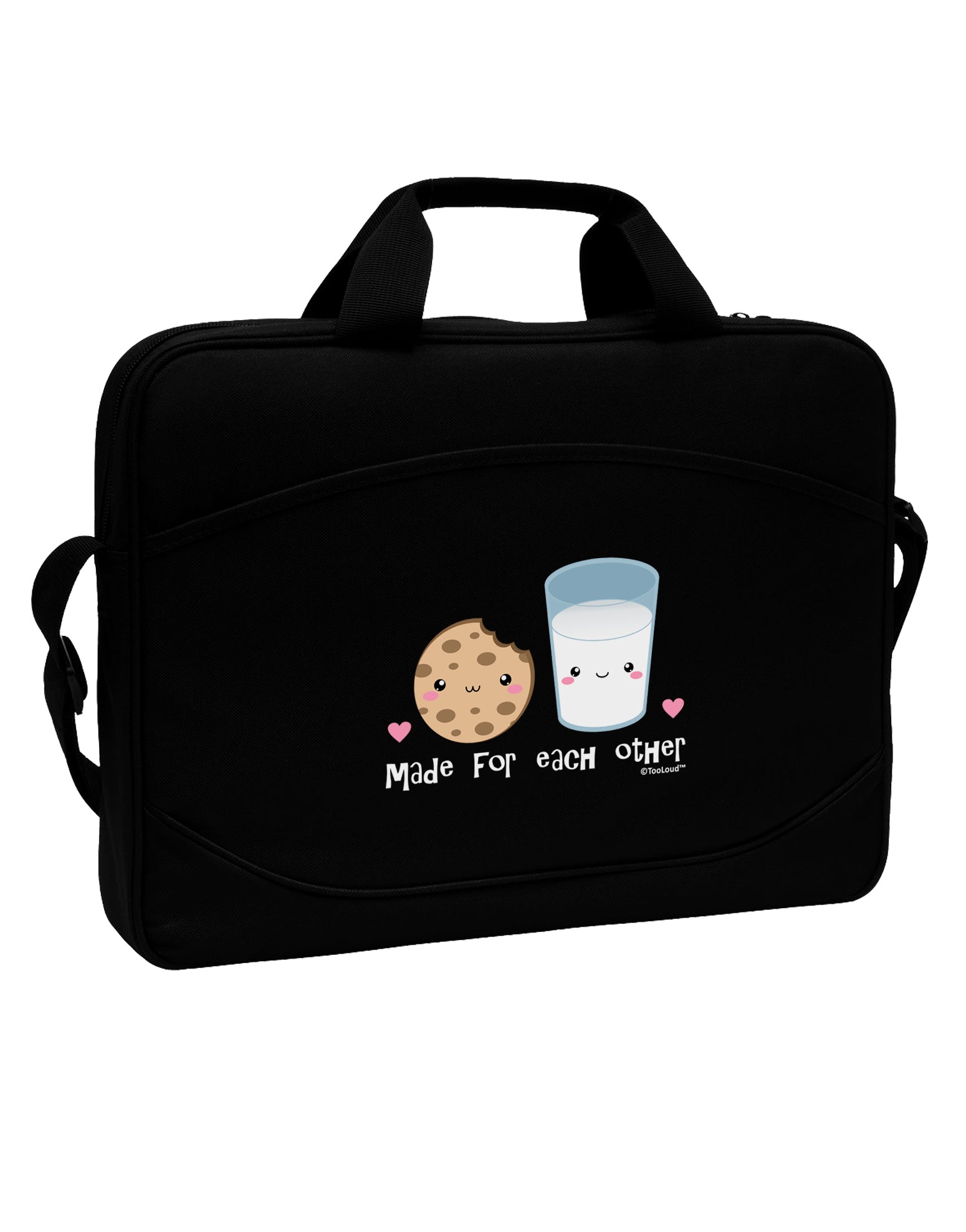 Cute Milk and Cookie - Made for Each Other 15&#x22; Dark Laptop / Tablet Case Bag by TooLoud-Laptop / Tablet Case Bag-TooLoud-Black-Davson Sales