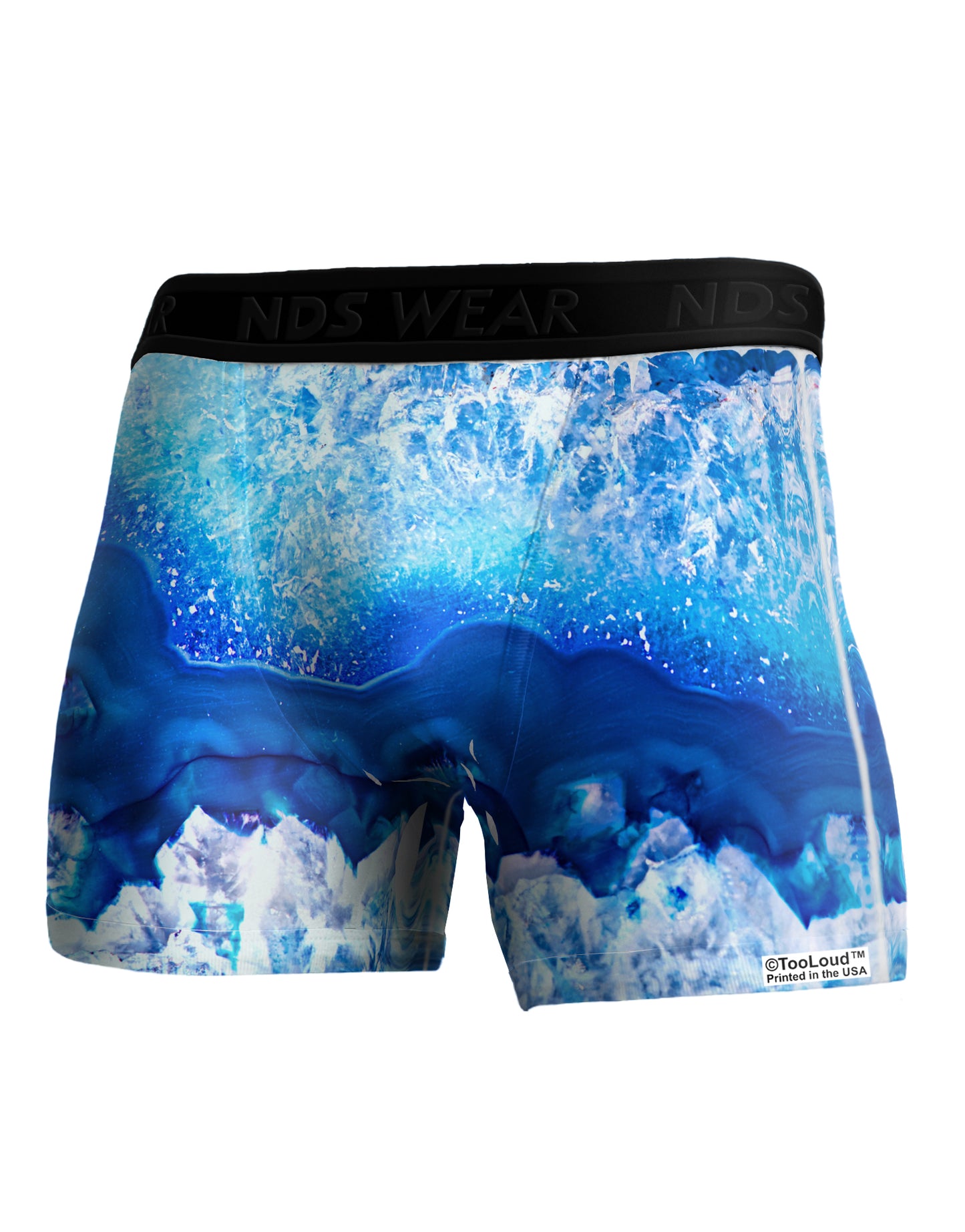 Blue Agate Geode Print Boxer Brief Dual Sided All Over Print-TooLoud-White-Small-Davson Sales