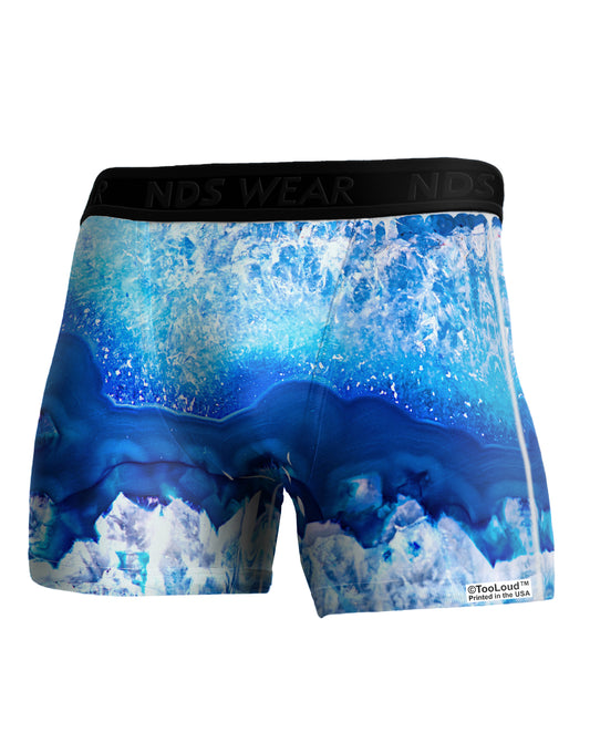 Blue Agate Geode Print Boxer Brief Dual Sided All Over Print-TooLoud-White-Small-Davson Sales