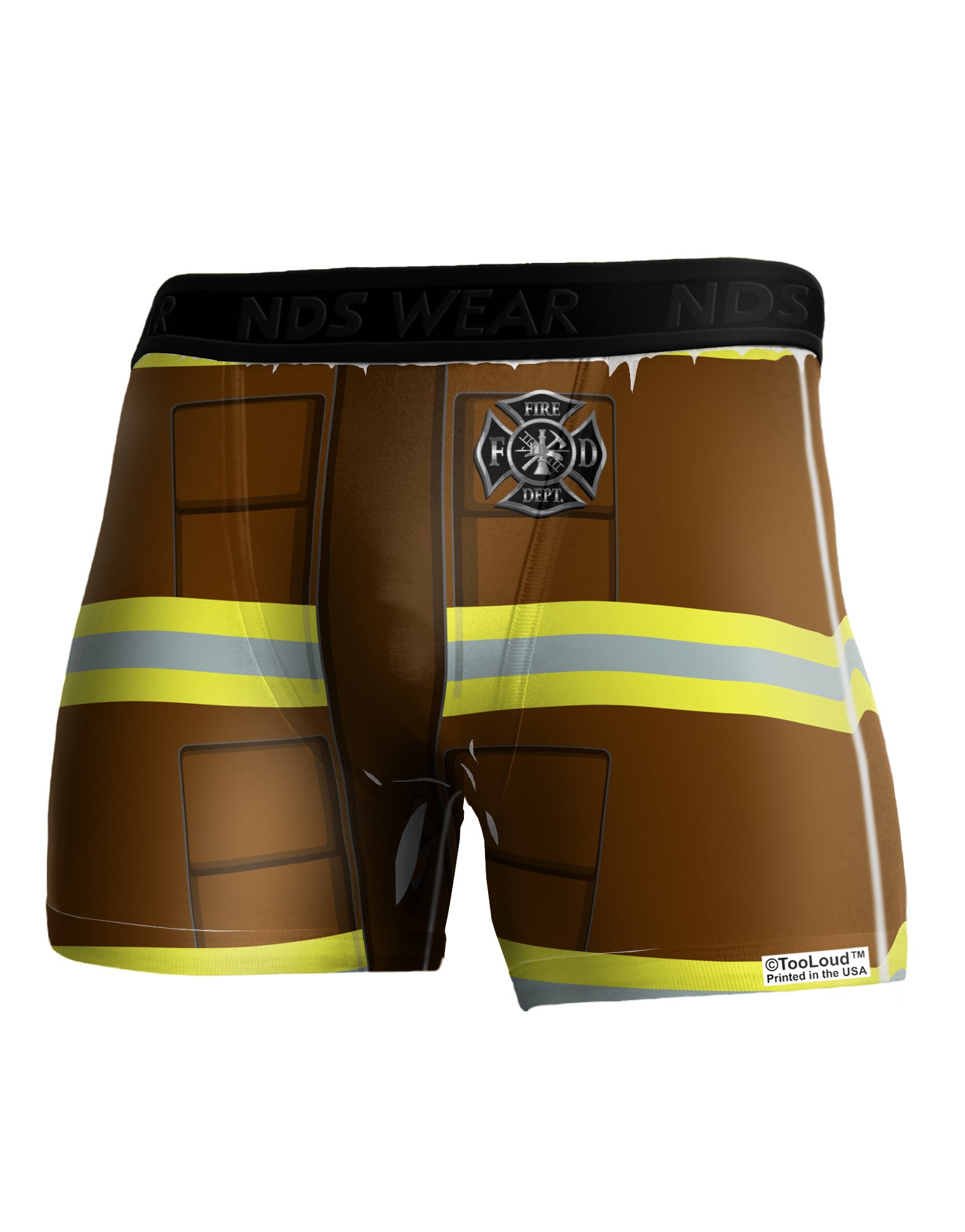 Firefighter Brown AOP Boxer Brief Dual Sided All Over Print-TooLoud-White-Small-Davson Sales