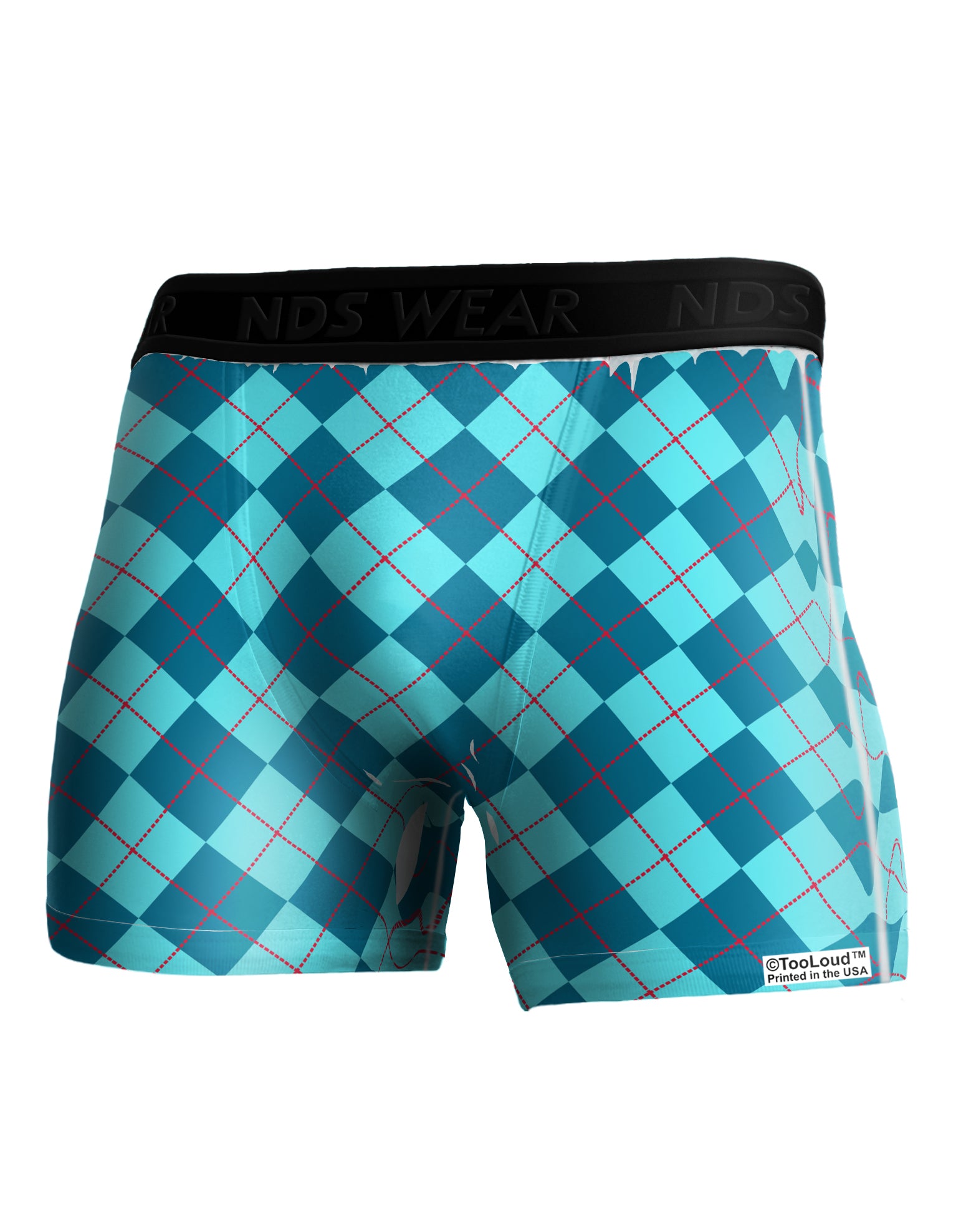 Blue Argyle AOP Boxer Brief Dual Sided All Over Print by TooLoud-TooLoud-White-Small-Davson Sales