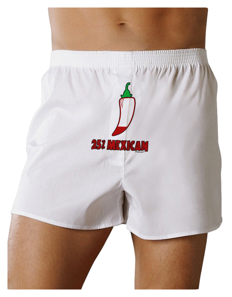 Twenty-Five Percent Mexican Front Print Boxer Shorts-Boxer Shorts-TooLoud-White-Small-Davson Sales