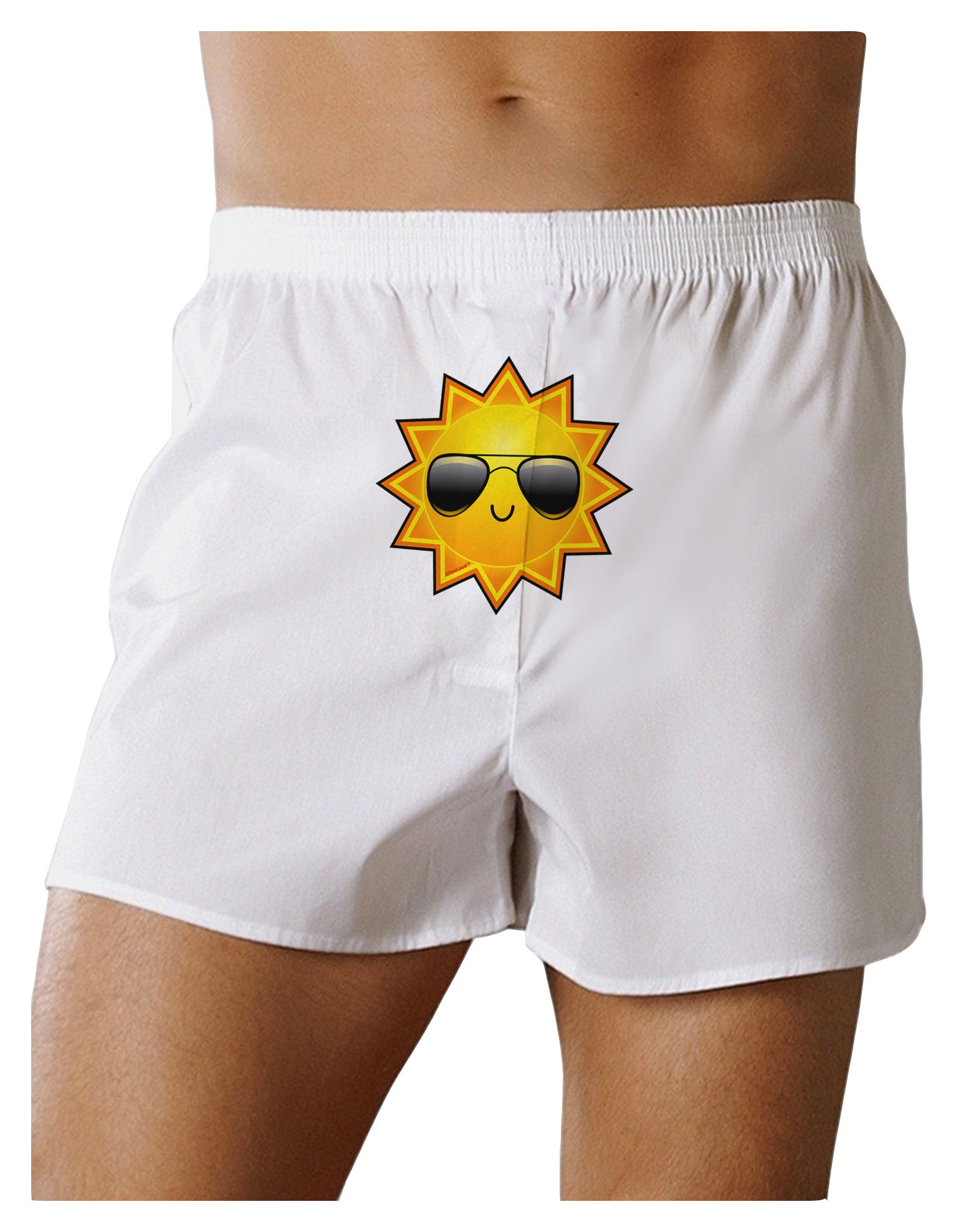 Sun With Sunglasses Front Print Boxer Shorts-Boxer Shorts-TooLoud-White-Small-Davson Sales