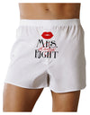 Matching Husband and Wife Designs - Mrs Always Right Front Print Boxer Shorts-Boxer Shorts-TooLoud-White-Small-Davson Sales