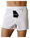 Georgia - United States Shape Front Print Boxers Shorts by TooLoud-Boxer Shorts-TooLoud-White-Small-Davson Sales