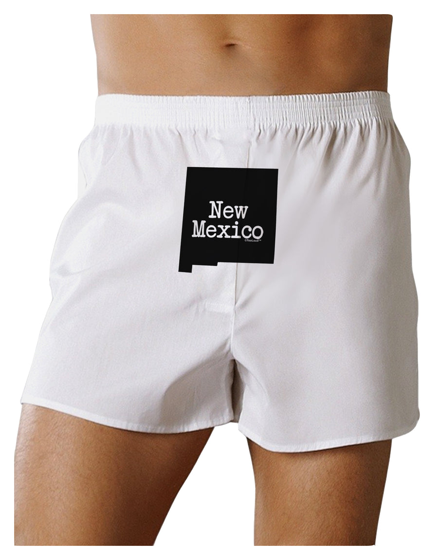 New Mexico - United States Shape Front Print Boxers Shorts by TooLoud-Boxer Shorts-TooLoud-White-Small-Davson Sales