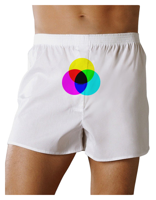 CMYK Color Model Front Print Boxer Shorts by TooLoud-Boxer Shorts-TooLoud-White-Small-Davson Sales