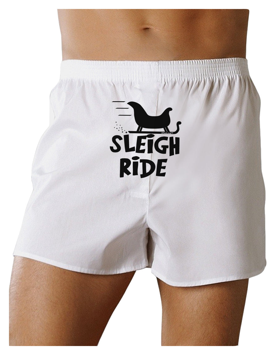 Sleigh Ride BnW Front Print Boxer Shorts-Boxer Shorts-TooLoud-White-Small-Davson Sales