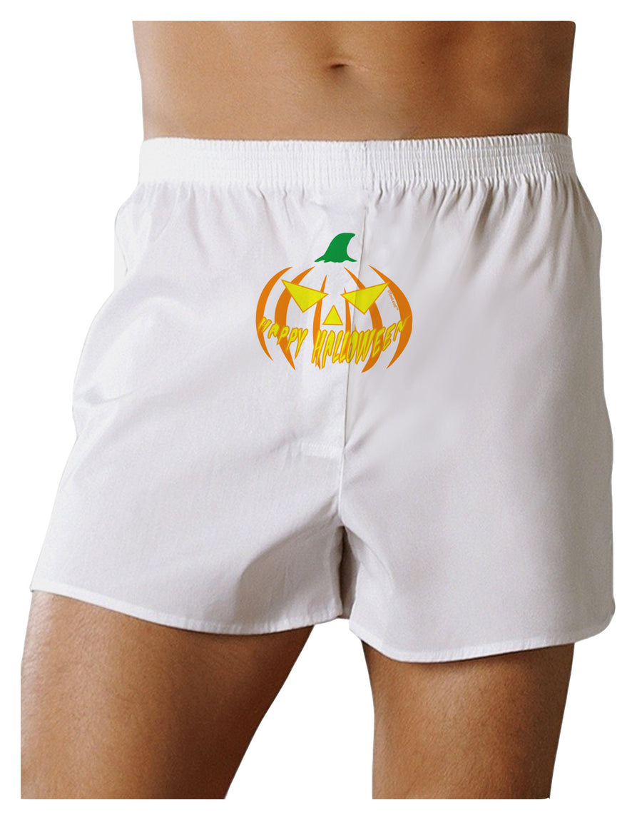 Happy Halloween Jack Yellow Front Print Boxer Shorts-Boxer Shorts-TooLoud-White-Small-Davson Sales