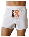 Hope for a Cure - Orange Ribbon Leukemia - Flowers Front Print Boxer Shorts-Boxer Shorts-TooLoud-White-Small-Davson Sales