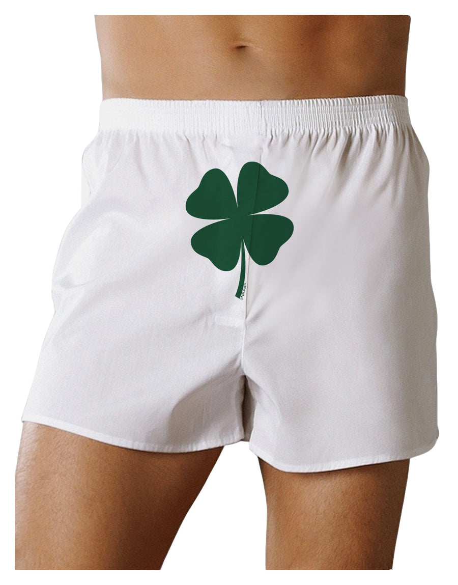 Lucky Four Leaf Clover St Patricks Day Front Print Boxer Shorts-Boxer Shorts-TooLoud-White-Small-Davson Sales