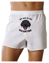 My Dog is my Valentine Black Front Print Boxer Shorts-Boxer Shorts-TooLoud-White-Small-Davson Sales