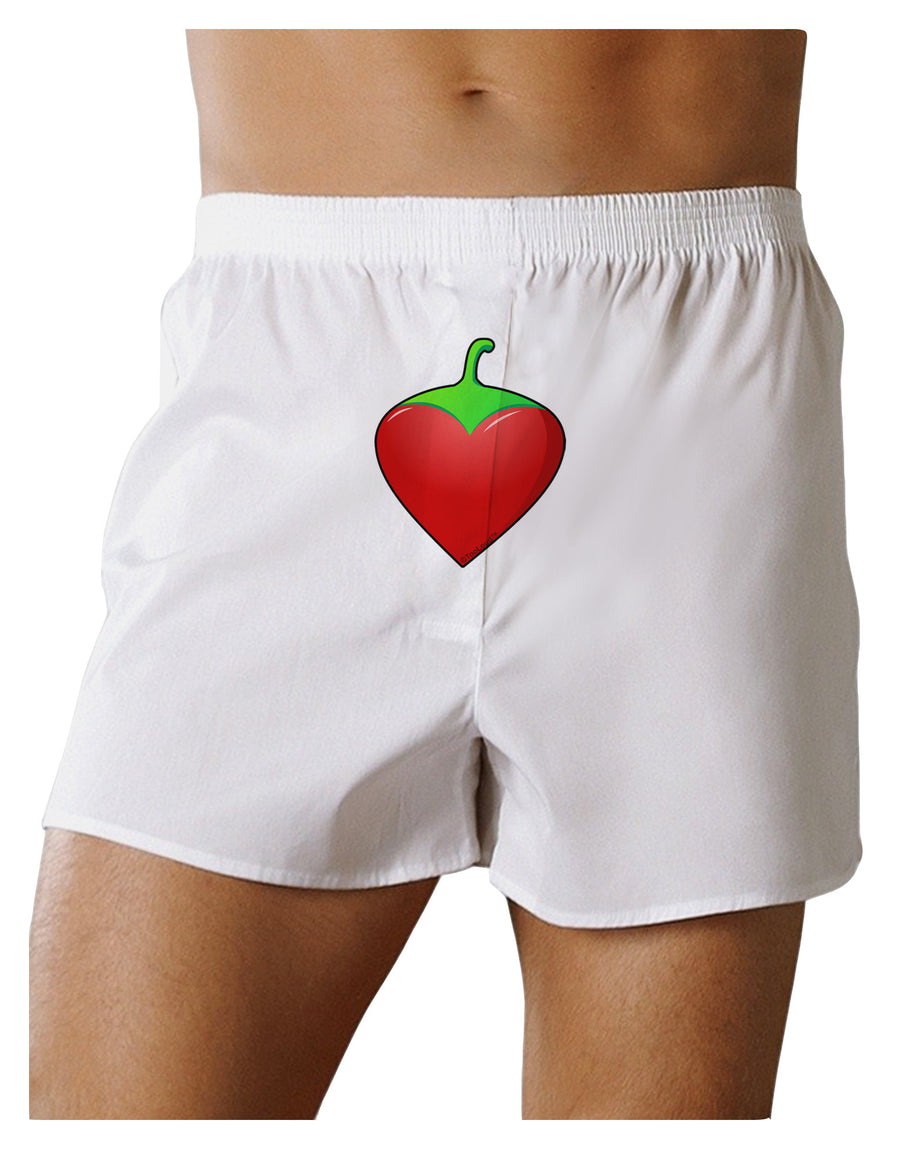 Chili Pepper Heart Front Print Boxer Shorts-Boxer Shorts-TooLoud-White-Small-Davson Sales