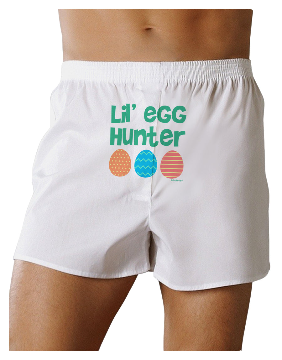 Lil' Egg Hunter - Easter - Green Front Print Boxer Shorts by TooLoud-Boxer Shorts-TooLoud-White-Small-Davson Sales