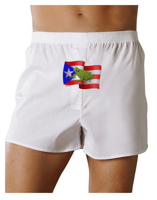 Puerto Rico Coqui Front Print Boxer Shorts-Boxer Shorts-TooLoud-White-Small-Davson Sales