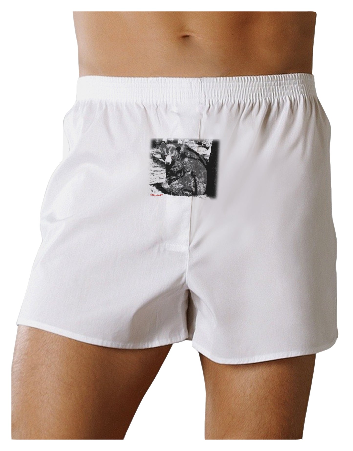 Creepy Black Bear Front Print Boxer Shorts-Boxer Shorts-TooLoud-White-Small-Davson Sales