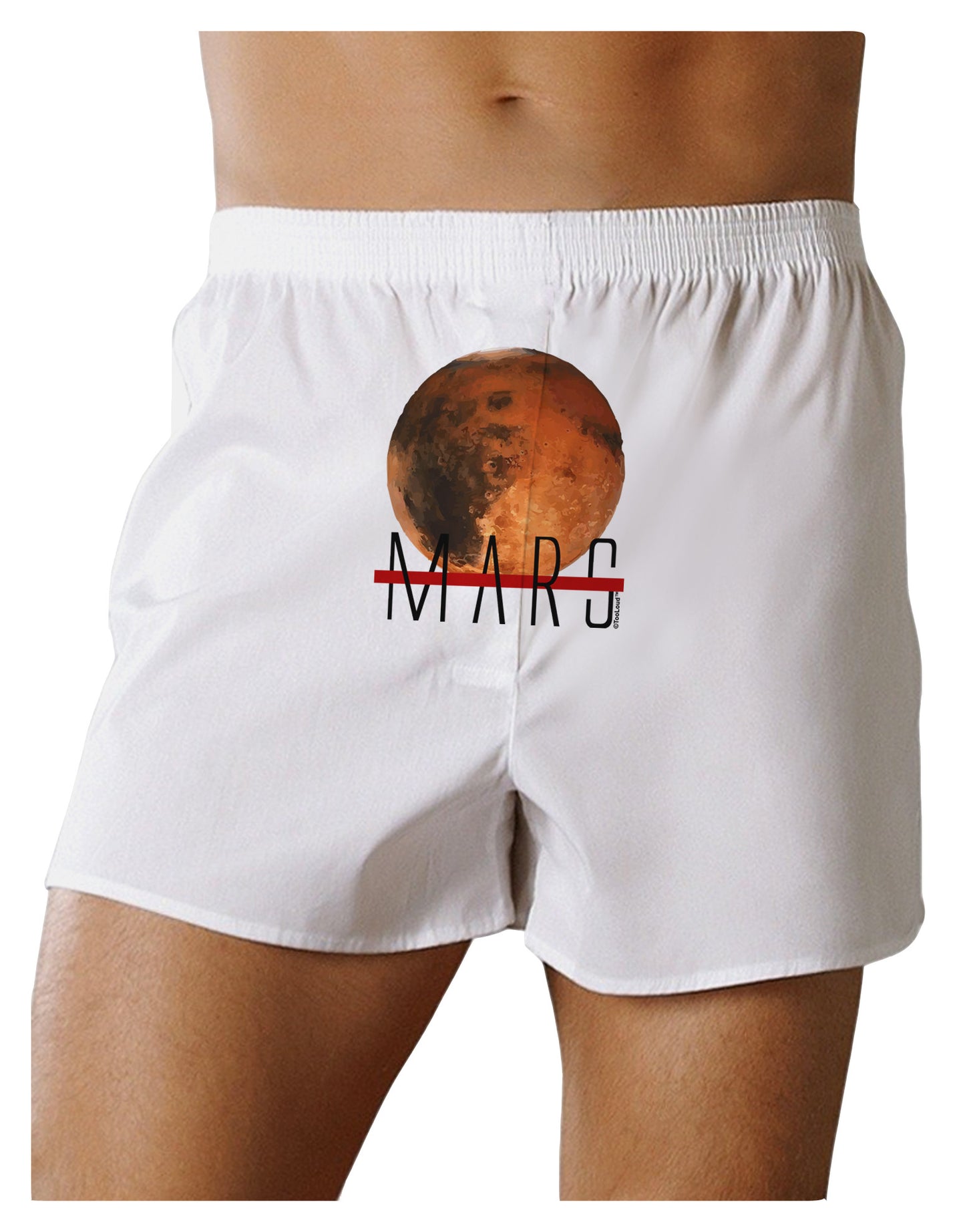 Planet Mars Text Front Print Boxer Shorts-Boxer Shorts-TooLoud-White-Small-Davson Sales