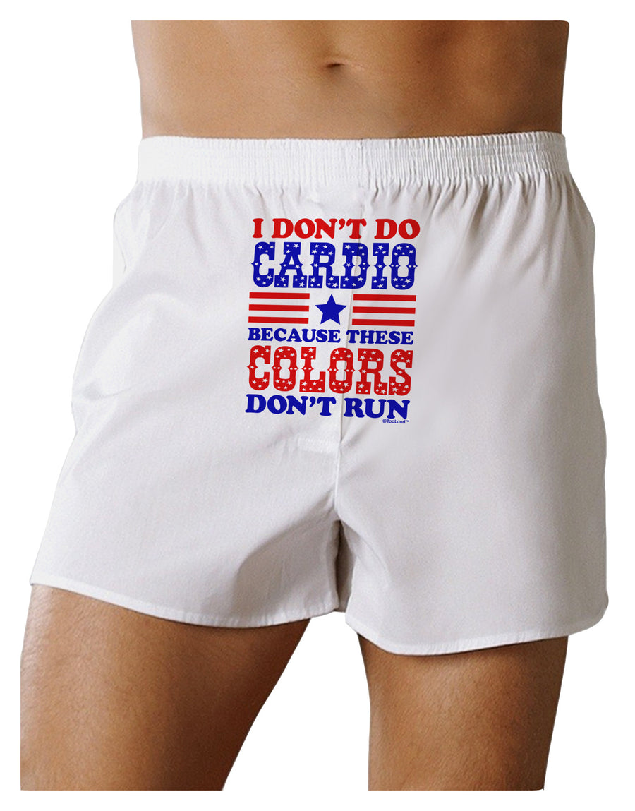 I Don't Do Cardio Because These Colors Don't Run Front Print Boxer Shorts-Boxer Shorts-TooLoud-White-Small-Davson Sales