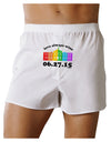 Love Always Wins with Date - Marriage Equality Front Print Boxer Shorts-Boxer Shorts-TooLoud-White-Small-Davson Sales