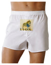 Lion Watercolor 1 Text Front Print Boxer Shorts-Boxer Shorts-TooLoud-White-Small-Davson Sales