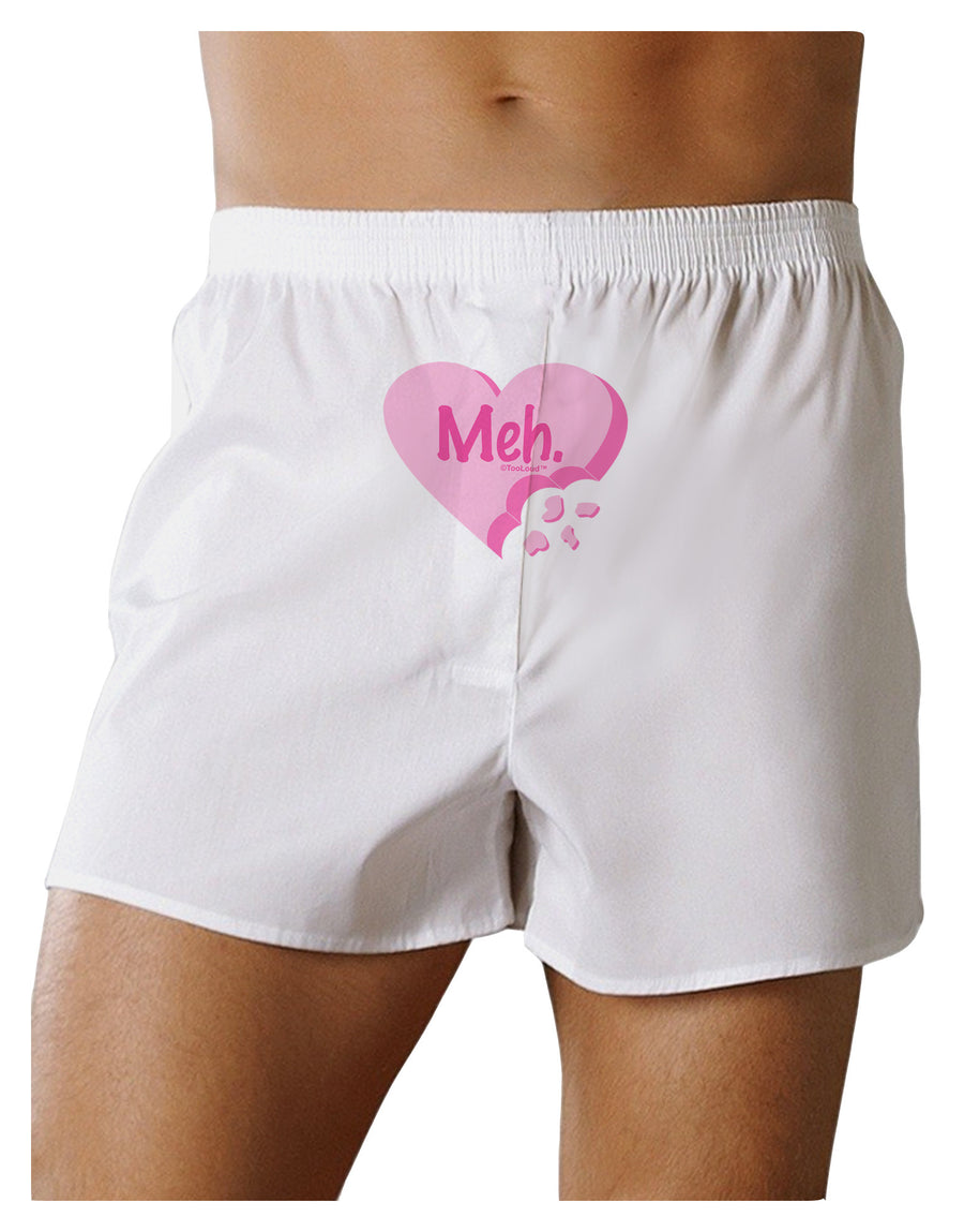 Meh Candy Heart - Valentines Day Front Print Boxer Shorts by TooLoud-Boxer Shorts-TooLoud-White-Small-Davson Sales