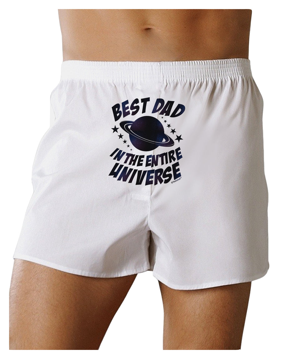 Best Dad in the Entire Universe - Galaxy Print Front Print Boxer Shorts-Boxer Shorts-TooLoud-White-Small-Davson Sales