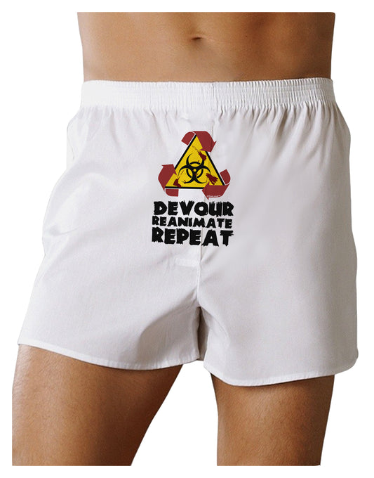Devour Reanimate Repeat Front Print Boxers Shorts by TooLoud-Boxer Shorts-TooLoud-White-Small-Davson Sales