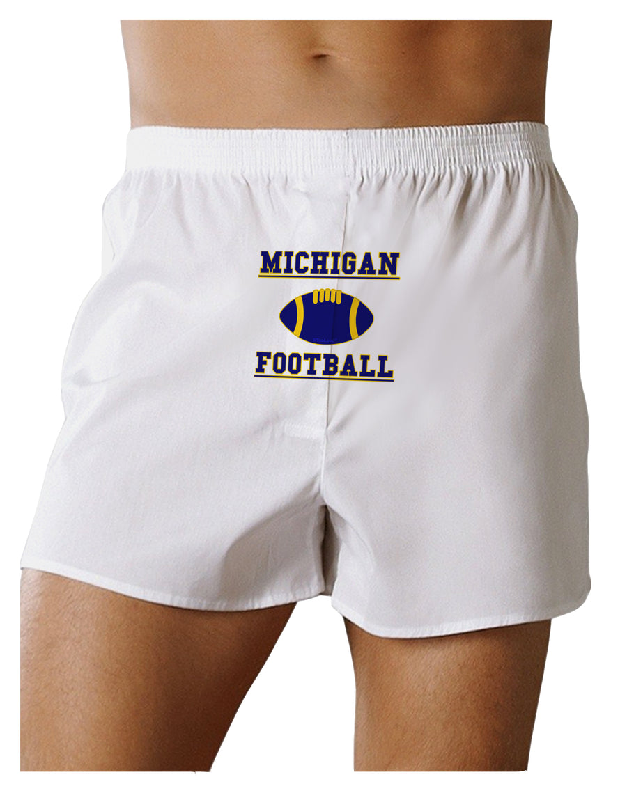 Michigan Football Front Print Boxers Shorts by TooLoud-Boxer Shorts-TooLoud-White-Small-Davson Sales