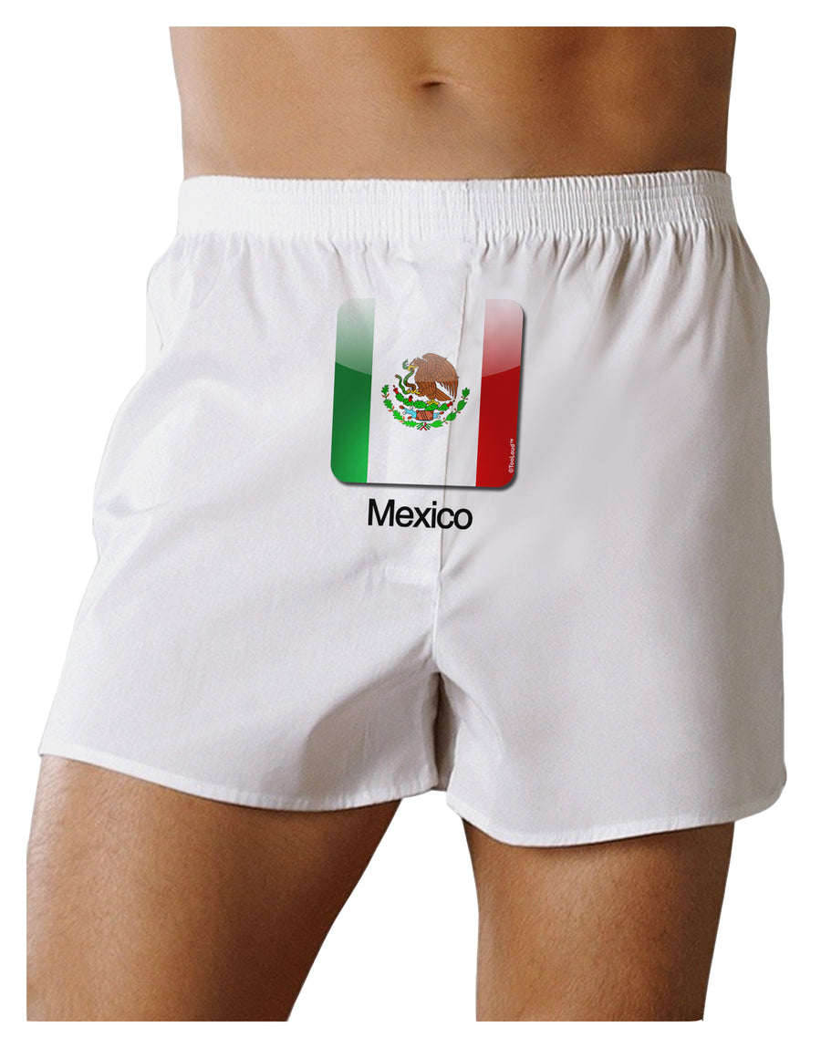 Mexican Flag App Icon - Text Front Print Boxers Shorts by TooLoud-Boxer Shorts-TooLoud-White-Small-Davson Sales