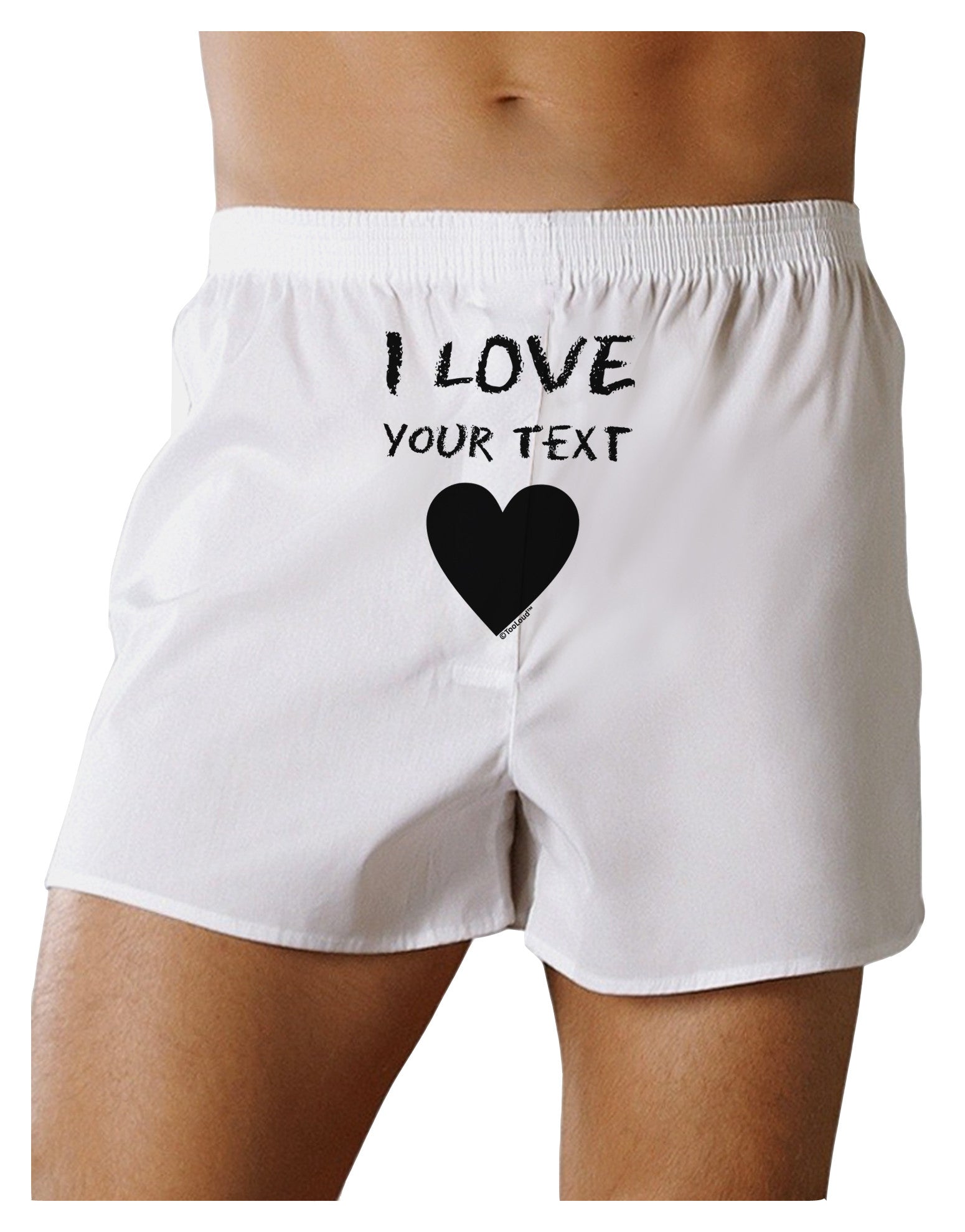 Personalized I Love Customized Front Print Boxer Shorts-Boxer Shorts-TooLoud-White-Small-Davson Sales