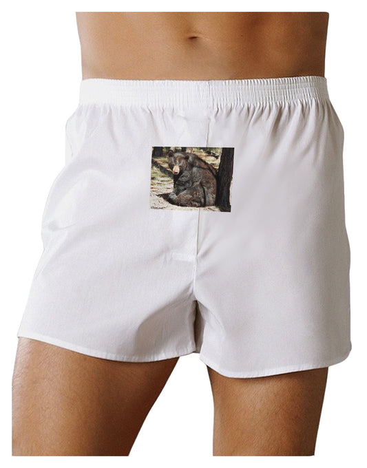 Sad Black Bear Front Print Boxer Shorts-Boxer Shorts-TooLoud-White-Small-Davson Sales