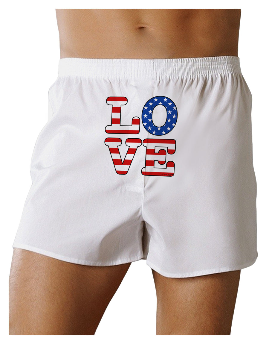 American Love Design Front Print Boxer Shorts by TooLoud-Boxer Shorts-TooLoud-White-Small-Davson Sales