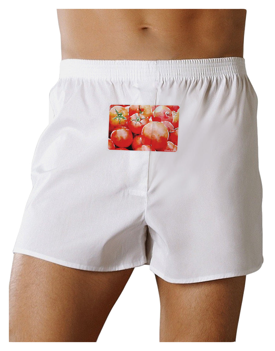 Watercolor Tomatoes Front Print Boxer Shorts-Boxer Shorts-TooLoud-White-Small-Davson Sales