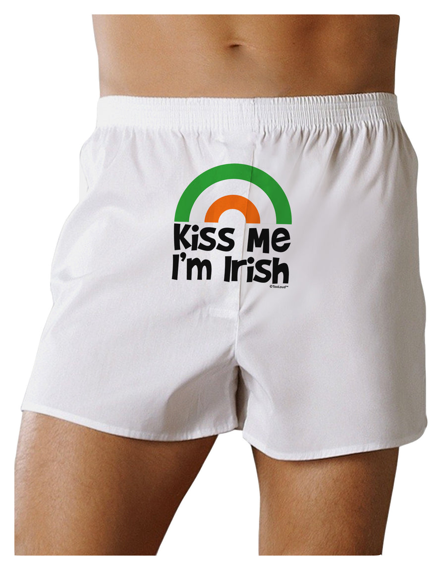 Irish Flag Rainbow - Kiss Me I'm Irish Front Print Boxer Shorts by TooLoud-Boxer Shorts-TooLoud-White-Small-Davson Sales