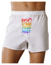 Hardcore Feminist - Rainbow Front Print Boxer Shorts-Boxer Shorts-TooLoud-White-Small-Davson Sales