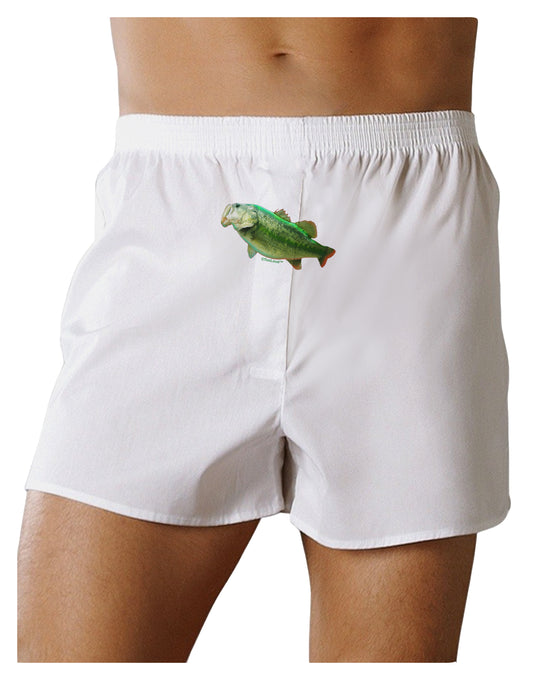Big Bass Fish Front Print Boxer Shorts-Boxer Shorts-TooLoud-White-Small-Davson Sales