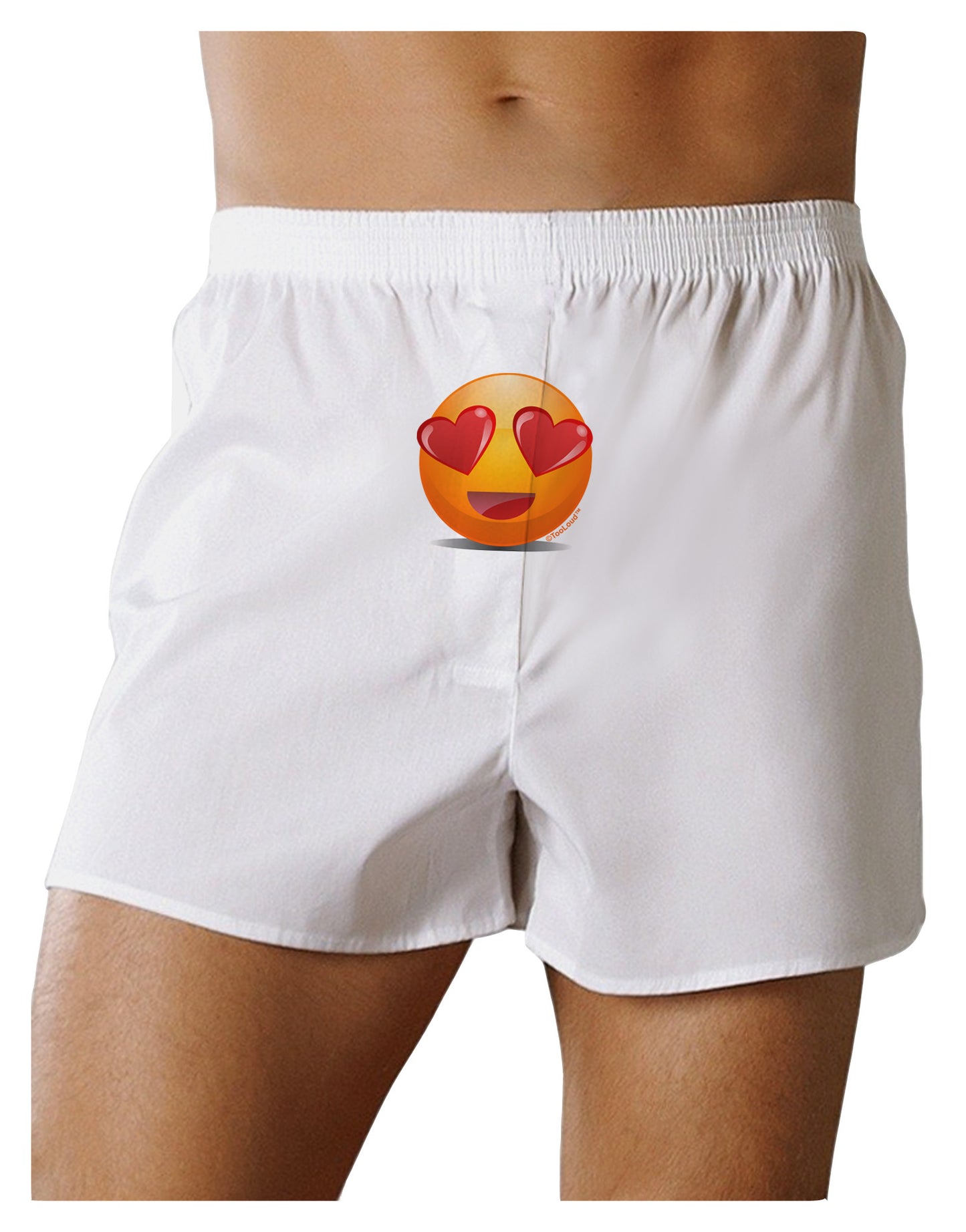 Heart Eye Emoji Front Print Boxer Shorts-Boxer Shorts-TooLoud-White-Small-Davson Sales