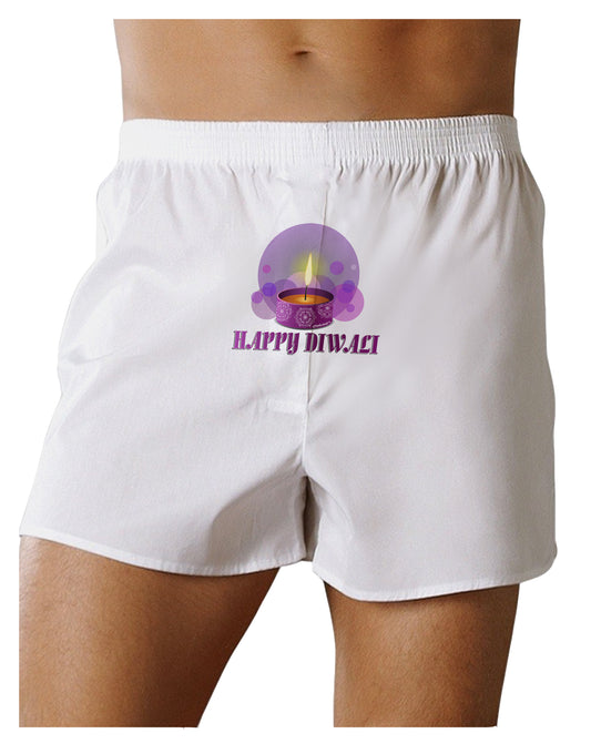 Happy Diwali Purple Candle Front Print Boxer Shorts by TooLoud-Boxer Shorts-TooLoud-White-Small-Davson Sales