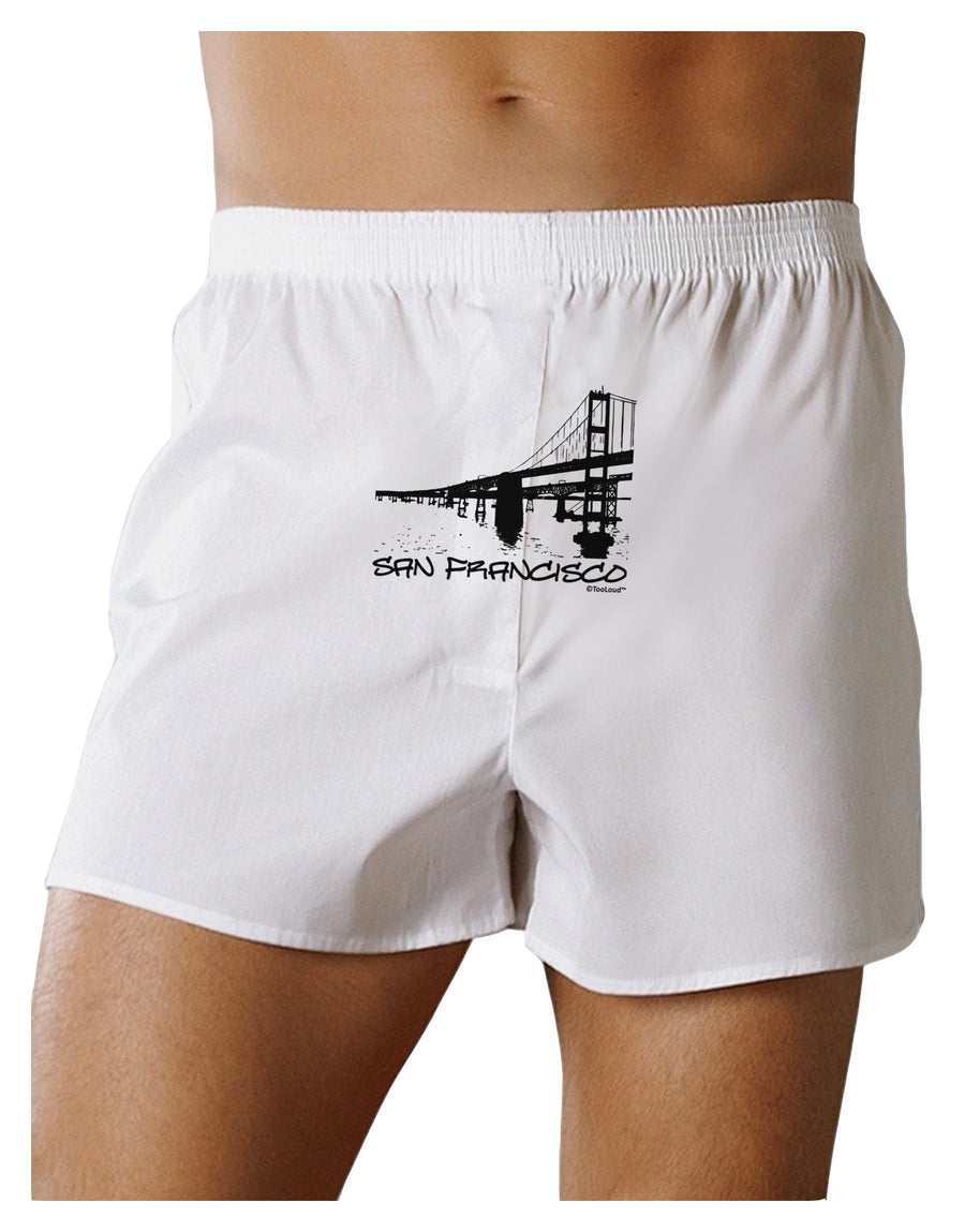 Bay Bridge Cutout Design - San Francisco Front Print Boxer Shorts by TooLoud-Boxer Shorts-TooLoud-White-Small-Davson Sales