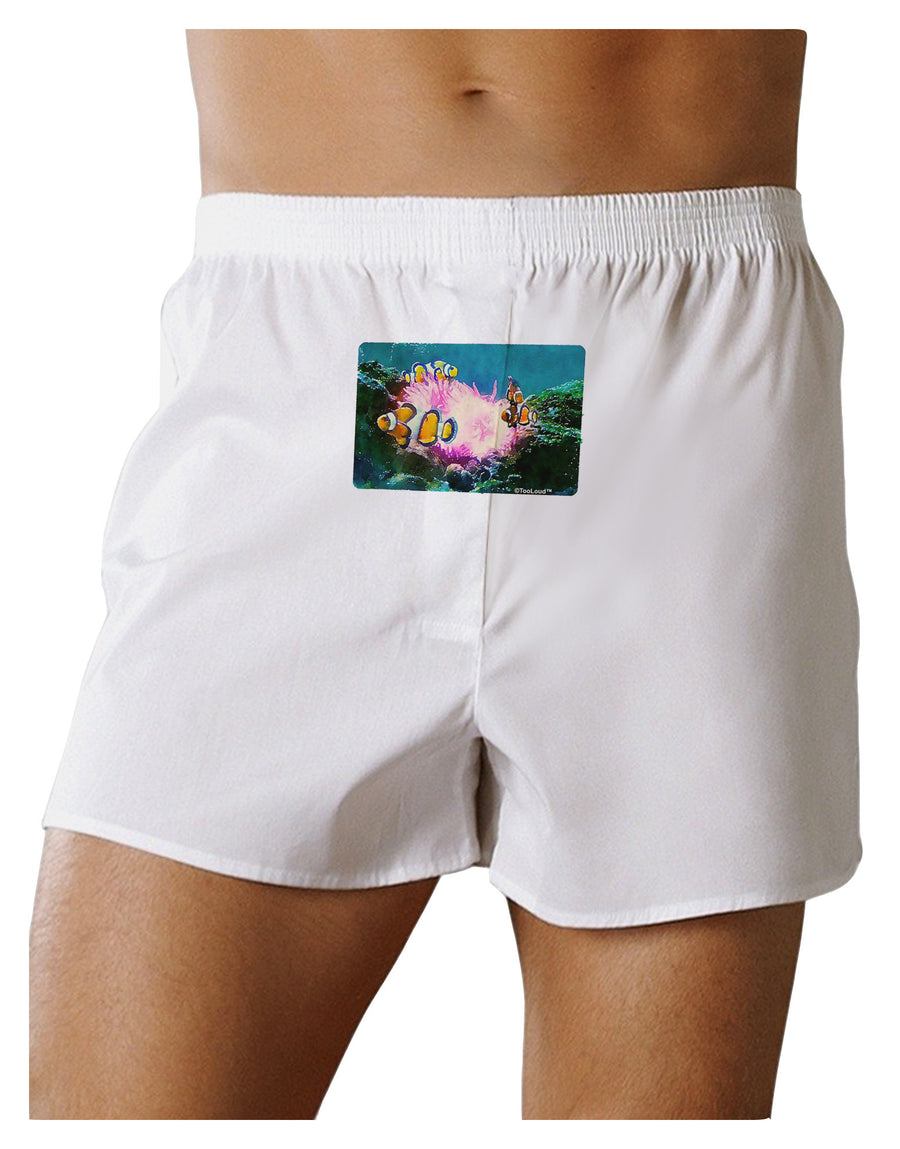 Clownfish Watercolor Front Print Boxer Shorts-Boxer Shorts-TooLoud-White-Small-Davson Sales