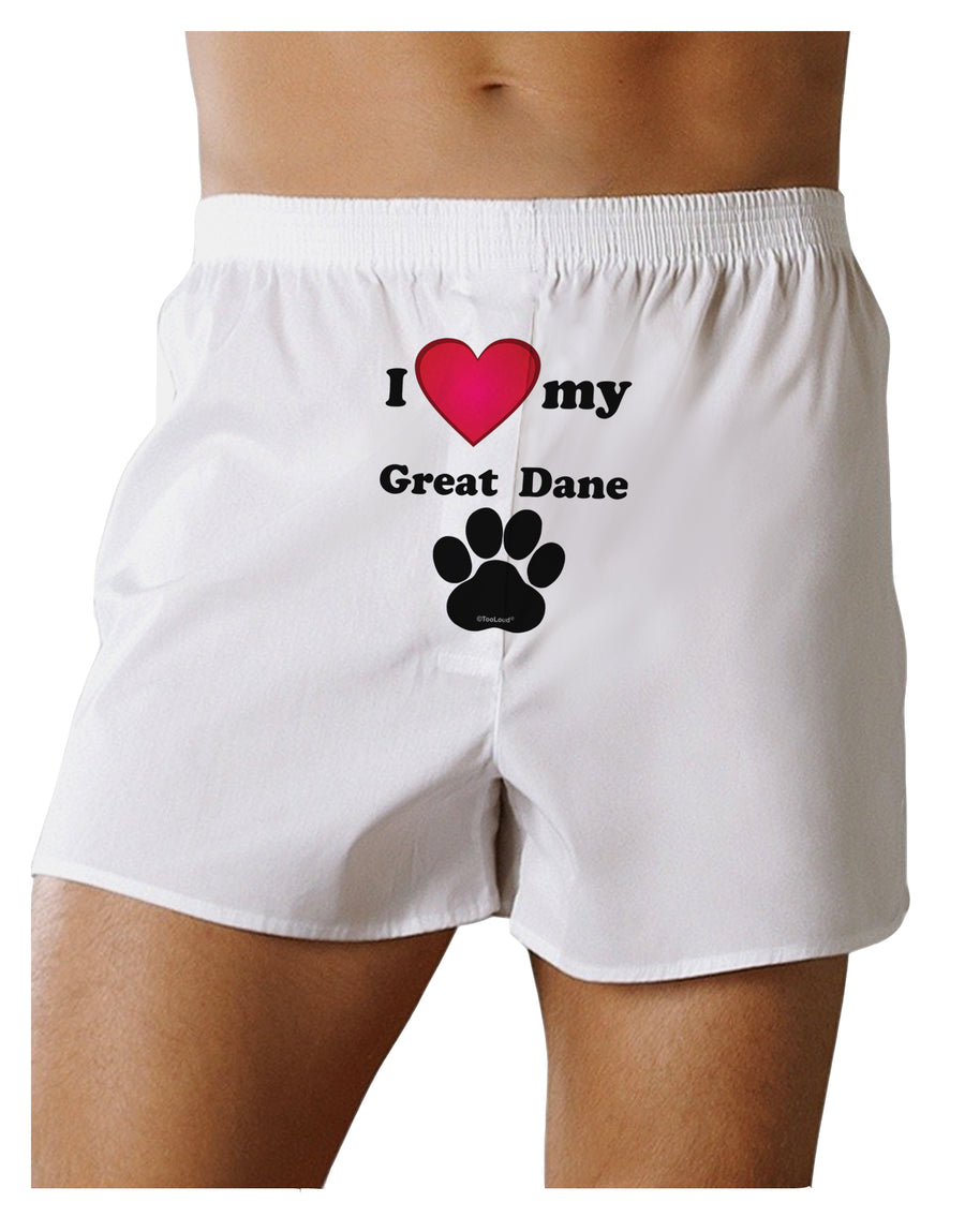 I Heart My Great Dane Front Print Boxers Shorts by TooLoud-TooLoud-White-Small-Davson Sales