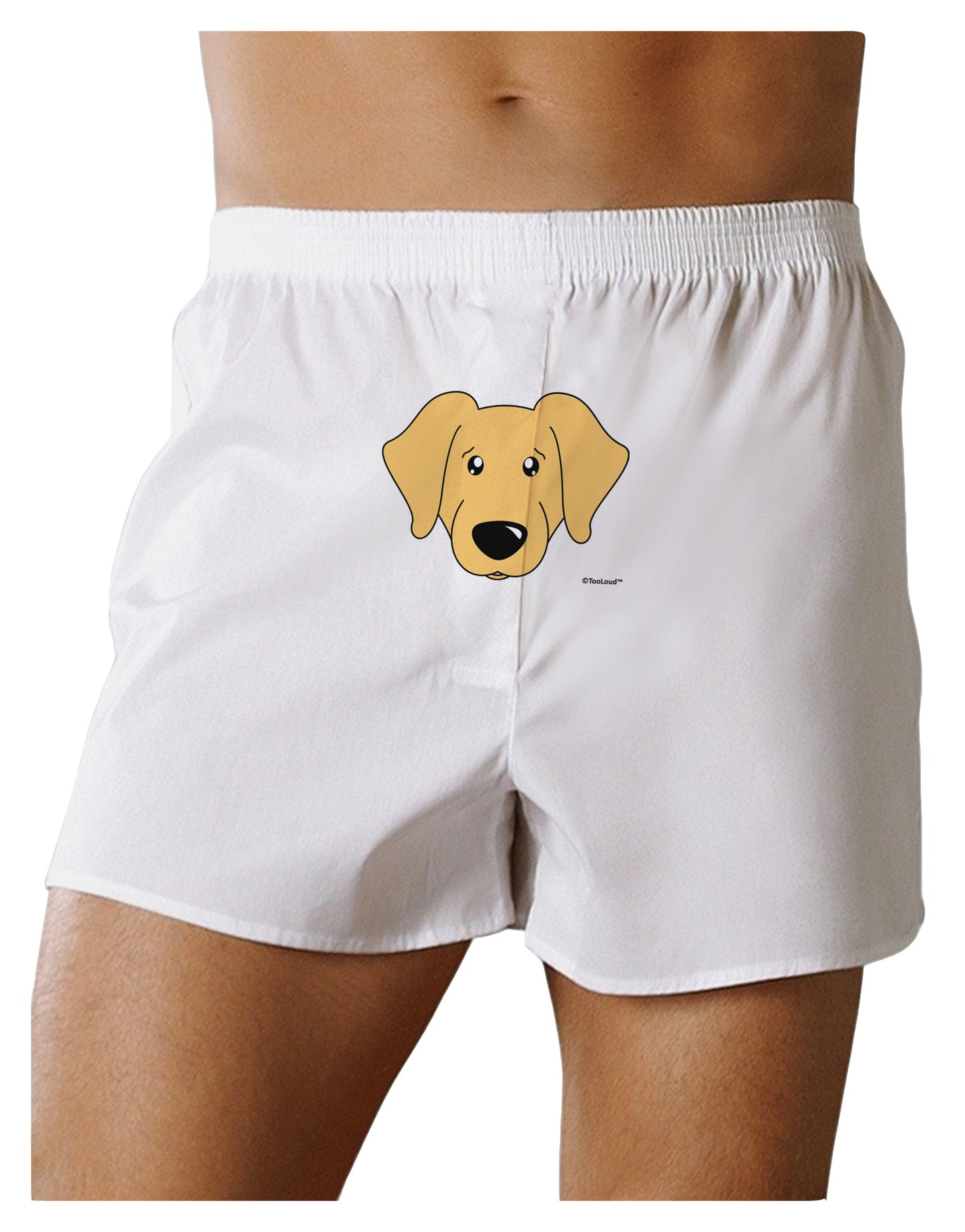 Cute Golden Retriever Dog Front Print Boxer Shorts by TooLoud-Boxer Shorts-TooLoud-White-Small-Davson Sales