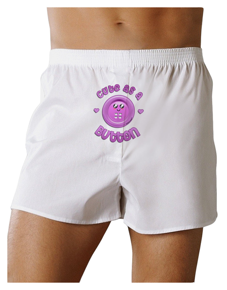 Cute As A Button Smiley Face Front Print Boxer Shorts-Boxer Shorts-TooLoud-White-Small-Davson Sales