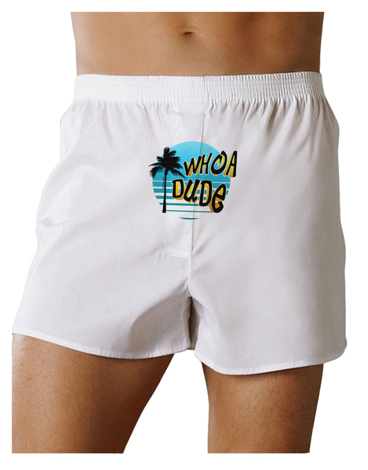 Whoa Dude Front Print Boxer Shorts by TooLoud-Boxer Shorts-TooLoud-White-Small-Davson Sales